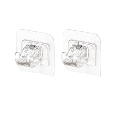 Set 2 Carlige Adezive Transparente, Flippy, Rezistente la Apa, 5 kg, Plastic, 6x6x4 cm