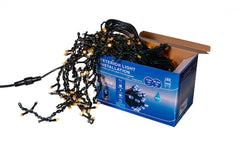 Perdea franjuri lumini de exterior 360 Led-uri, Lumina Calda cu Rosu, 5m L, Interconectabila cu joc de lumini, BL-360G-CLD-R