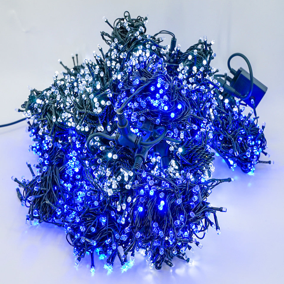 Perdea Lumini de exterior, 3m x 2m, 400 Led Lumina Rece/ Albastru, interconectabila, SW-400G-WB