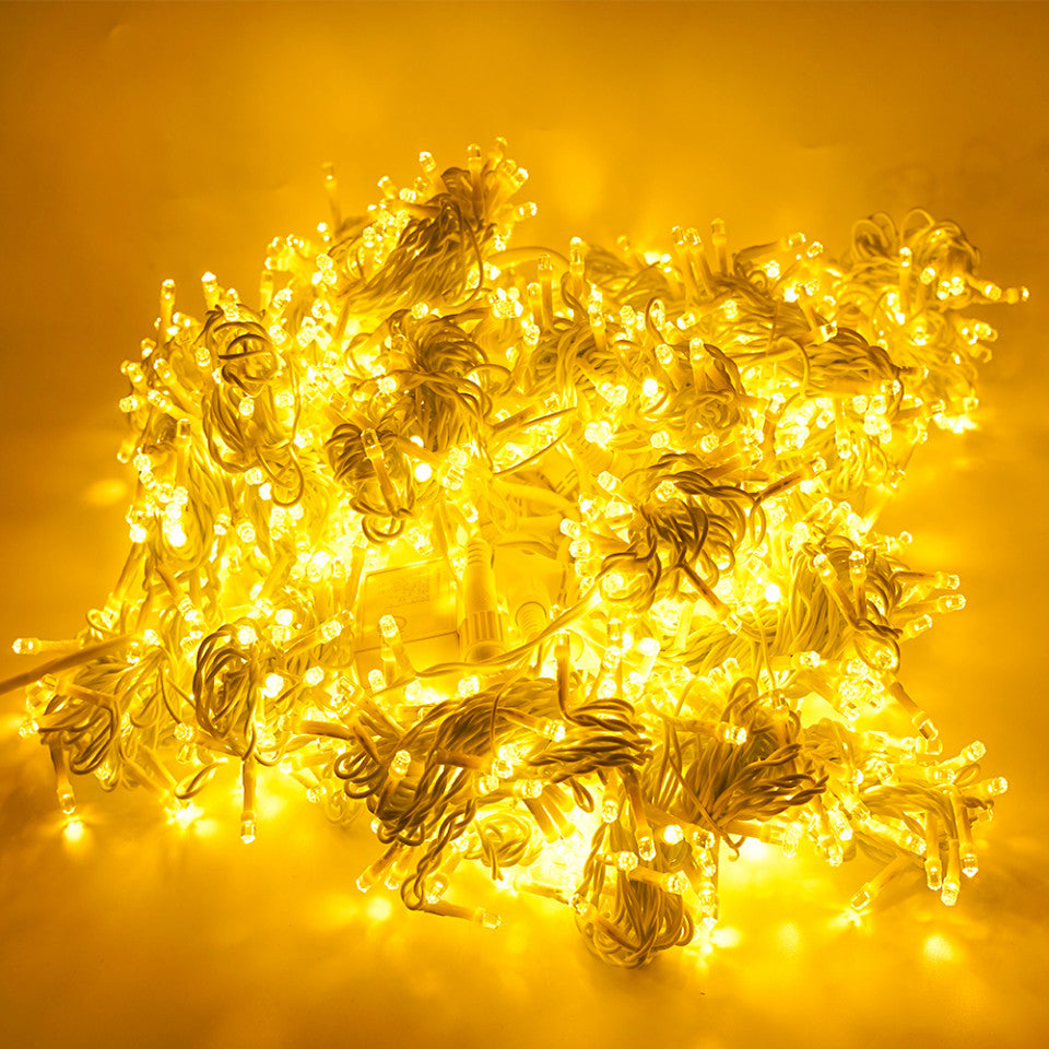 Perdea Lumini de exterior, 4m x 3m, 1200 Led Lumina Calda, joc de lumini, interconectabila, fir alb, SW-1200W-CLD1