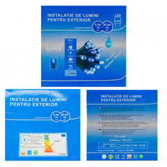Perdea Lumini de exterior, 4m x 5m, 1200 Led Albastru, interconectabila, fir alb, SW-1200W-B