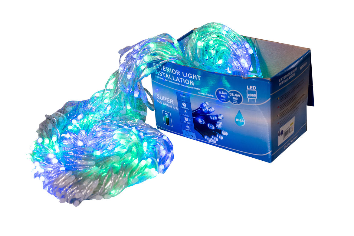 Perdea Lumini de exterior, 960 Led- Multicolor 3m x 3m, joc de lumini