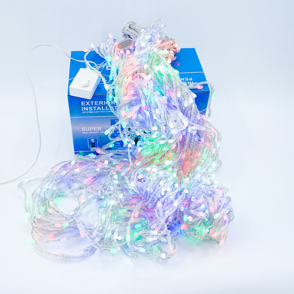 Perdea Lumini de exterior, 960 Led- Multicolor 3m x 3m, joc de lumini