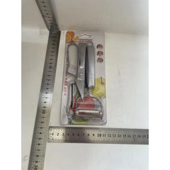 Accesorii de Curatat Decojit Fructe Legume, Flippy, Set 3 Piese, Feliator Cutit Decojitor, Legume si Fructe, din Otel Inoxidabil, cu Maner, Argintiu