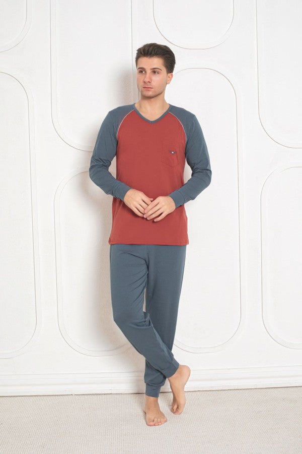 Pijama Barbati Lycra – Confort Maxim si Stil Modern pentru Nopti Linistite | COD 0907-PM