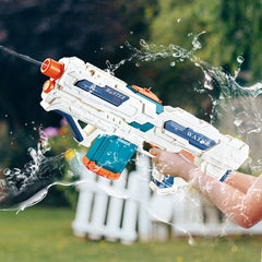Pistol cu Apa pentru Copii 14+ ani, Flippy, Rezervor 600ml, cu baterie 1200mAh, Electric Burst, Alb/Albastru