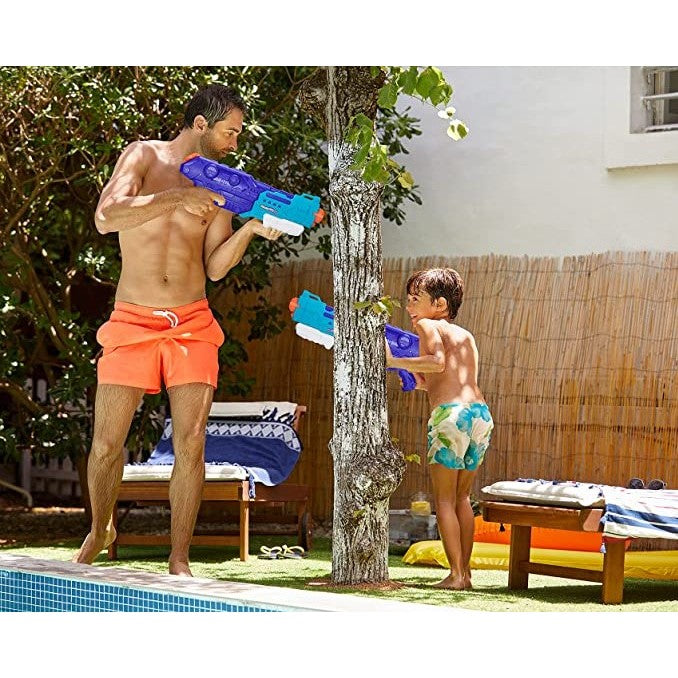 Pistol cu Apa pentru Copii, Rezervor de 1500 ml, Maner de transport, Pentru Piscina/Plaja, Flippy, 3 ani+, Bleumarin, Lungime 44 cm
