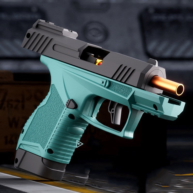 Pistol de jucarie GX4 cu Ejectie, Flippy, de Explozie de buzunar, Makara BLOWBACK, Gloante Moi pentru Copii, 15 x 13 x 3.5 cm, Negru Verde