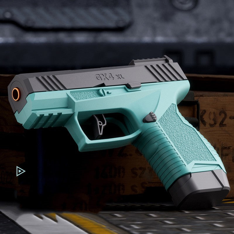 Pistol de jucarie GX4 cu Ejectie, Flippy, de Explozie de buzunar, Makara BLOWBACK, Gloante Moi pentru Copii, 15 x 13 x 3.5 cm, Negru Verde