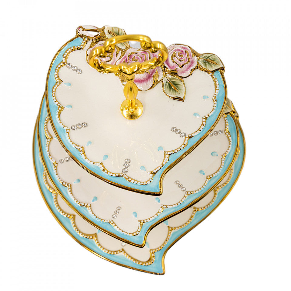 Platou decorativ etajat din ceramica, VS-2013