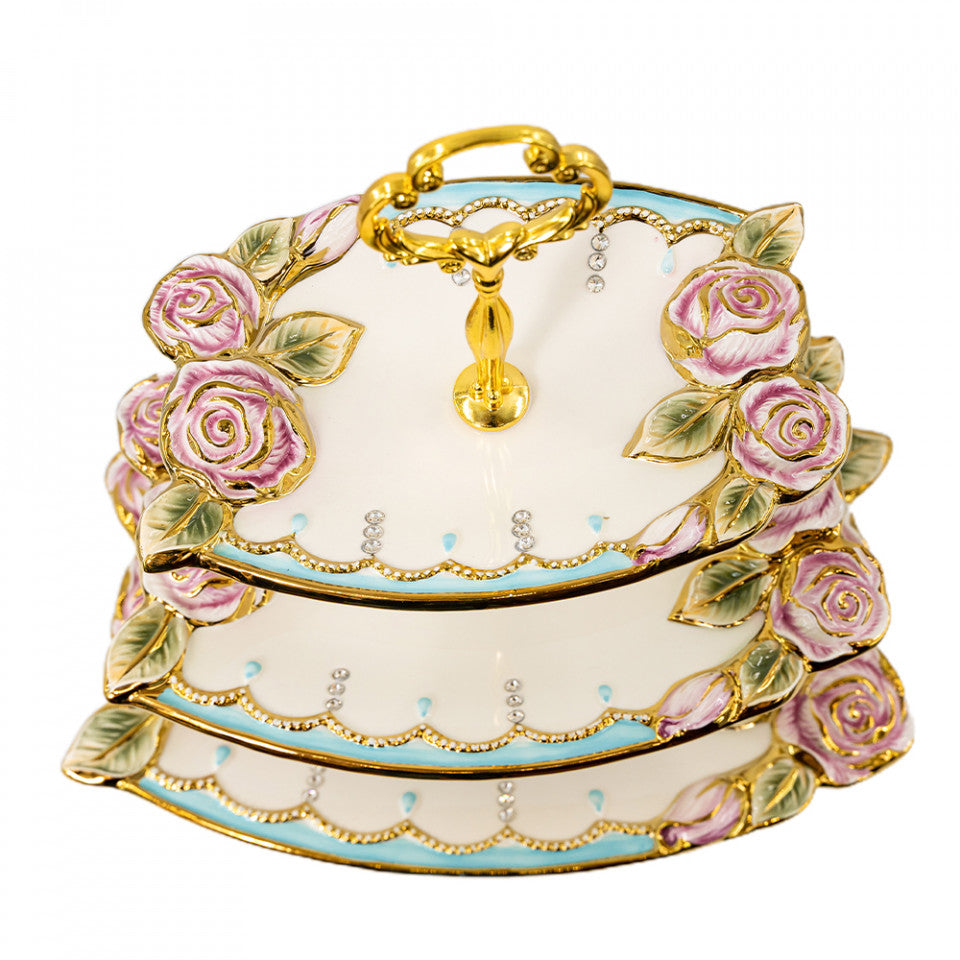 Platou decorativ etajat din ceramica, VS-2015