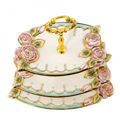 Platou decorativ etajat din ceramica, VS-2015
