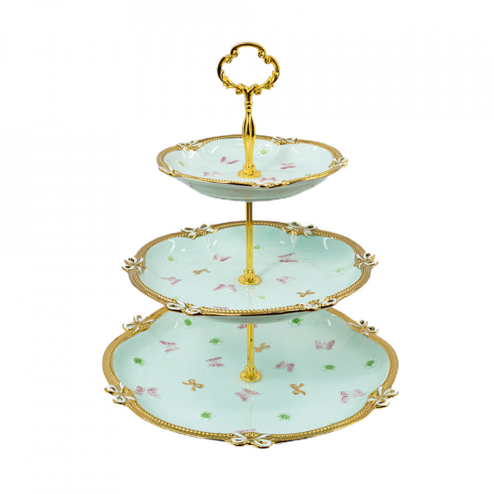 Platou decorativ etajat din ceramica, VS-2054