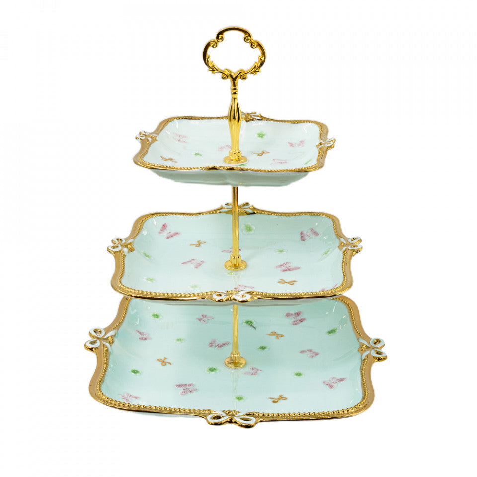 Platou decorativ etajat din ceramica, VS-2055