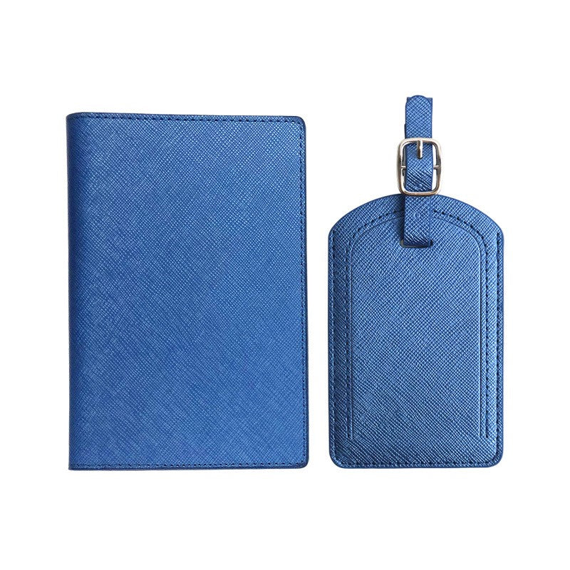 Portofel pentru Pasaport si Carduri, Flippy, 23x16 cm, 70g, din Piele PU, Suport Pix, Accesoriu Suport Eticheta, Unisex, Multifunctional, Albastru