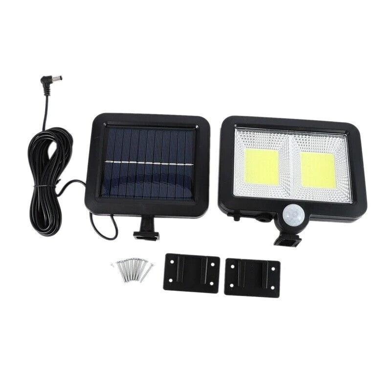 Lampa solara Flippy cu senzor de miscare, 108 COB LED, 2 grile, ip65, negru