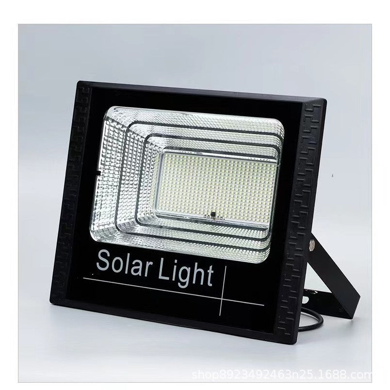 Proiector LED SMD 300W cu incarcare solara Flippy, panou solar, cu telecomanda, suport prindere, material ABS, 14AH, 1032 LED-uri, 5 m cablu inclus, 1019Lm, 36x32 cm, negru