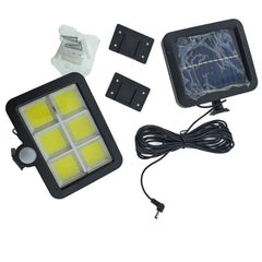 Lampa Solara LED 120 COB, Flippy, 6 Grile, Senzor de Lumina si Miscare, Lungime Cablu 4.8 m, Lumina Alba