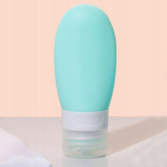 Recipient Portabil din Silicon Elegant de Voiaj, Sticla de Calatorie, Flippy, Potrivita pentru Lotiune, Sampon si Alte Lichide, Anti-scurgere, cu Posibilitate de Reumplere, Capacitate 90mL, Verde