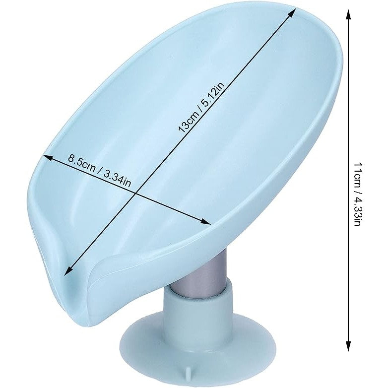 Savoniera Flippy, cu scurgere, pentru sapun, cu ventuza, material ABS, 13 x 8.5 x 10.5 cm, albastru
