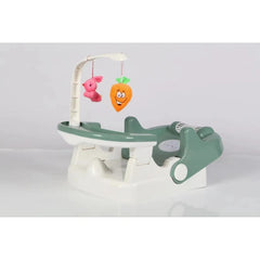 Scaun pentru Copii 2 in 1, Flippy, pentru Servit Masa si pentru Baie, Multifunctional, Pliabil, Portabil, din Plastic, Spatar Reglabil, 58 x 39 cm, Verde Deschis