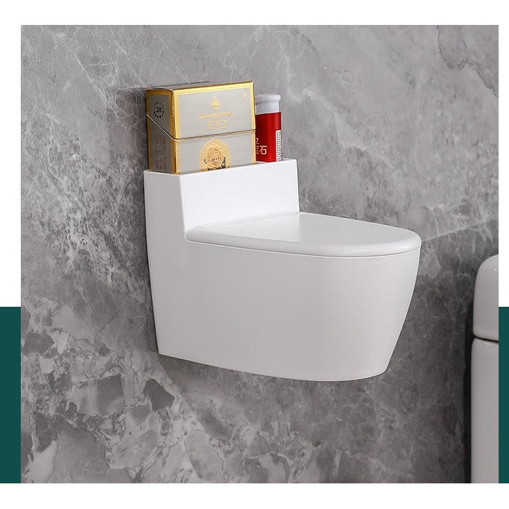 Scrumiera creativa Flippy, Forma de Toaleta, Capac Alb , Material ABS si Otel Inoxidabil, 12.5 x 9.8 x 8.4 cm, Fixare prin Lipire sau De Sine Statator, pentru Baie, Camera, Bucatarie, Balcon, Alb