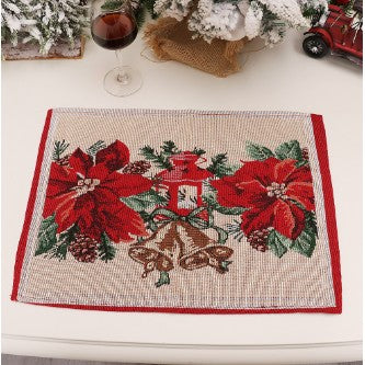 Servet pentru Masa, Flippy, Model Craciunite, Tematica Craciun, 43 x 34 cm, Rosu