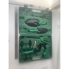 Set 10 accesorii pentru gradinarit Flippy, geanta depozitare inclusa, otel inoxidabil, 37 x 28 cm, verde