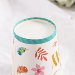 Set 10 Pahare, Flippy, Imprimeu Happy Birthday Gold, din Carton, 250 ml, 7.5 x 8.5 x 5.2 cm, Multicolor