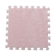Set 10 Piese Covor tip Puzzle, Flippy, Spuma EVA, Pufos, 30 x 30 x 1 cm, Roz Pudrat