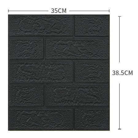 Set 10 Placi Tapet 3D Flippy,  35 x 38 cm, 3 mm, 1.33 mp, Negru