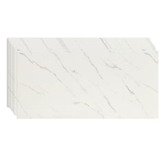 Set 10 Placi Tapet, Flippy, 60 x 30 cm, Grosime 1.5 mm, din PVC, Model Imitatie de Marmura, Suprafata acoperita 1.8 mp, Alb