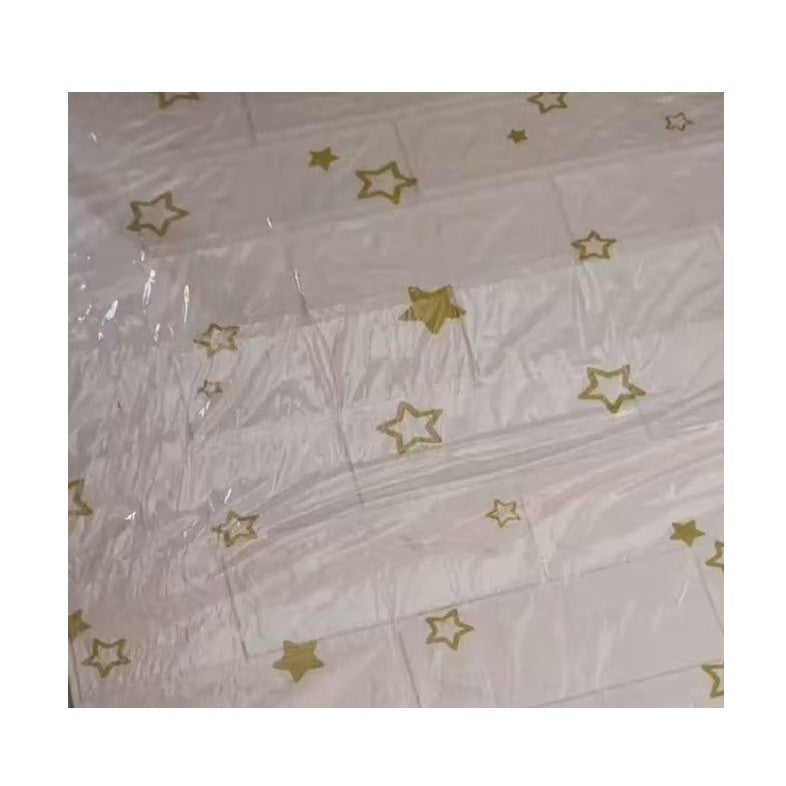 Set 10 Stickere de Perete, Flippy, Autoadezive, 70 x 77 cm, Suprafata Acoperita 5.3 mp, din PVC, Model Stelute Aurii, Alb