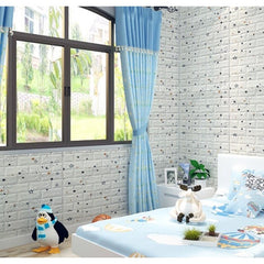 Set 10 Stickere de Perete, Flippy, Autoadezive, 70 x 77 cm, Suprafata Acoperita 5.3 mp, din PVC, Model Stelute Curcubeu, Alb