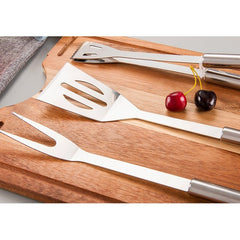Set 14 Ustensile pentru Gratar cu Termometru, Flippy, din Otel Inoxidabil, Geanta Oxford, Argintiu