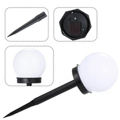 Set 2 Lampi Solare LED, Flippy, Forma Sferica, Tip Glob, Diametru 10 cm, Alb Cald