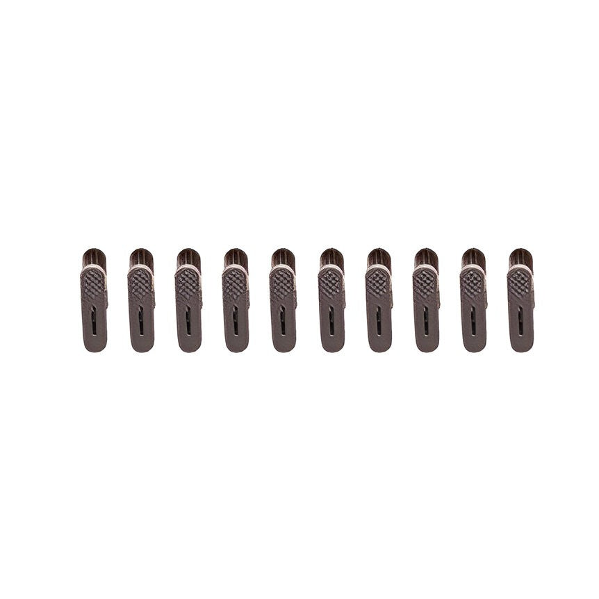 Set 20 de Cleme pentru Haine, Flippy, de Prindere pentru Pantaloni, Atasabile la Umerase, 1.6x2.3x6.35 cm, Maro