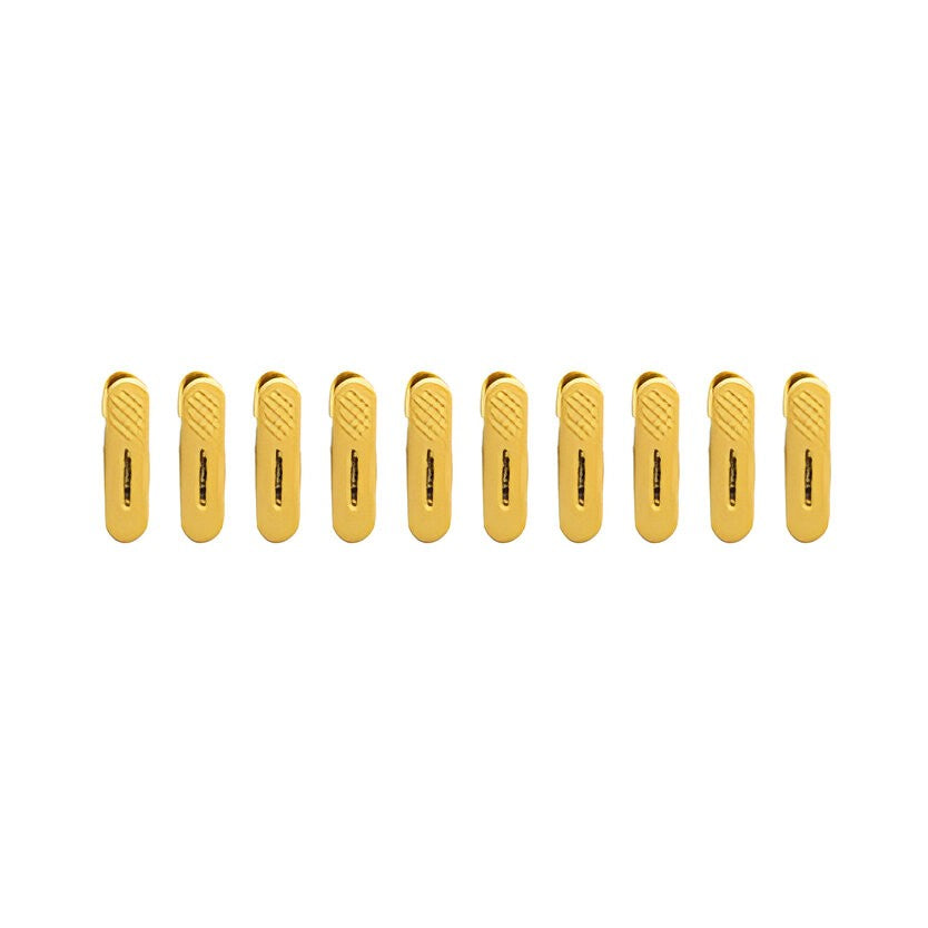 Set 20 de Cleme pentru Haine, Flippy, de Prindere pentru Pantaloni, Atasabile la Umerase, 1.6x2.3x6.35 cm, Galben