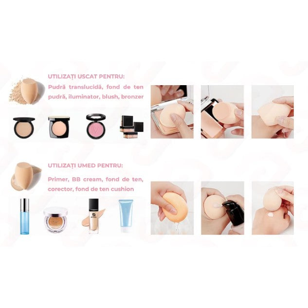 Set Buretei Machiaj, Flippy, Premium, nude, 3 bucati