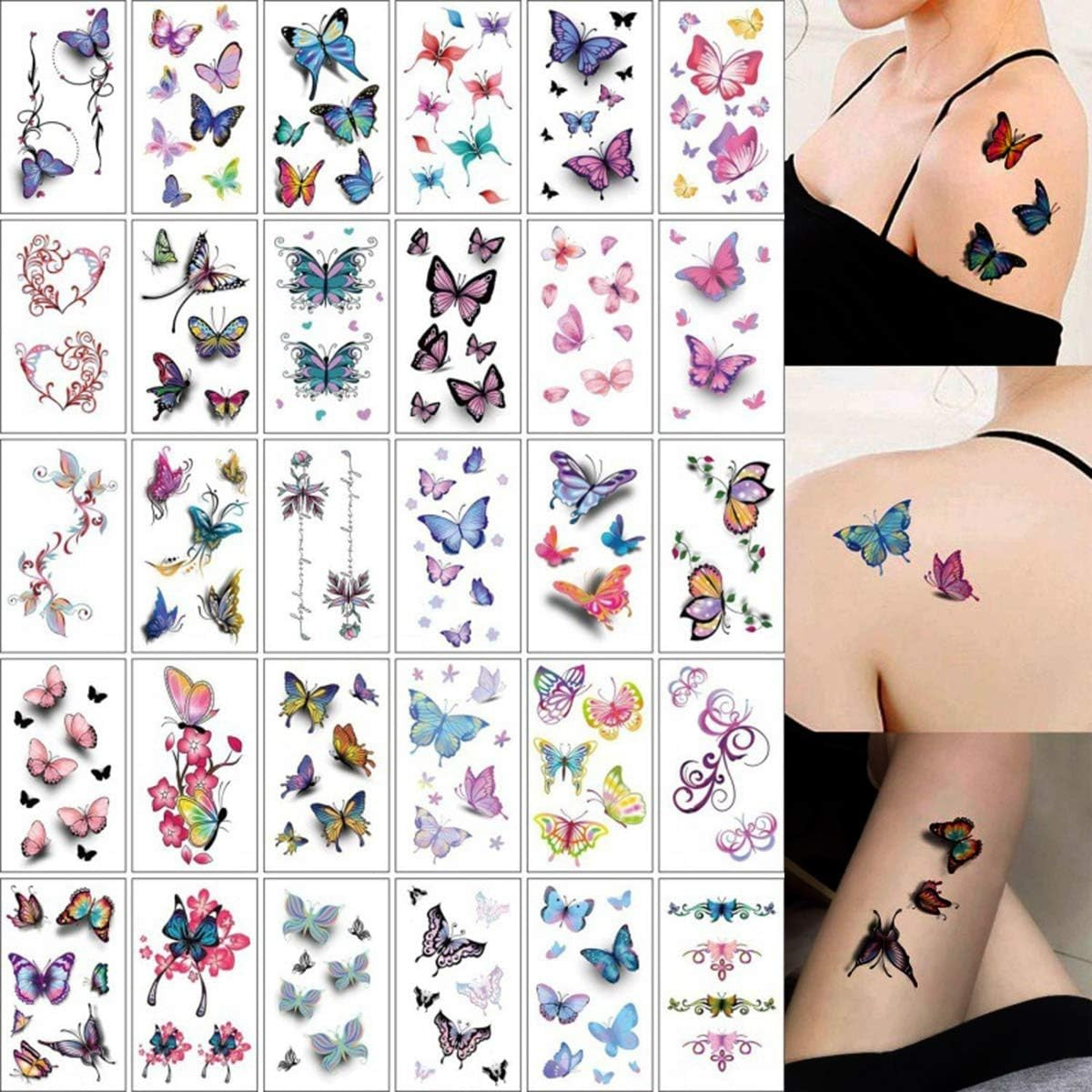 Set 30 Tatuaje Temporare, Flippy, pe Baza de Apa, Model 2, Multicolor