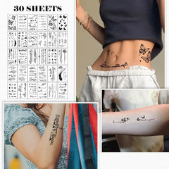 Set 30 Tatuaje Temporare, Flippy, pe Baza de Apa, Model 5, Negru