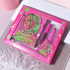 Set 4 Produse de Machiaj, KEVIN &amp; COCO, Green Cool Girl, 18 culori, 20.5 x 18.2 x 2.2 cm