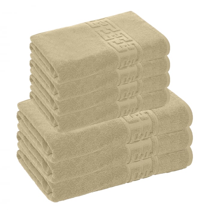 Set 7 prosoape de baie | Greek Border ââ¬â Crem