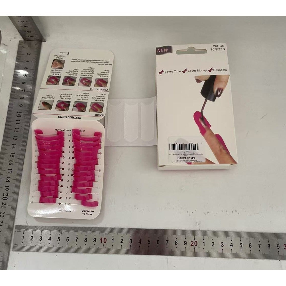 Set 26 buc Sabloane Reutilizabile pentru Oja, Flippy, pentru Manichiura Ingrijita, fara Depasire Margini, Protectie Cuticula, 10 Marimi, din Plastic, Roz