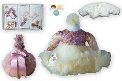 Set Botez Mica Prințesă roz-bej cu Blăniță
