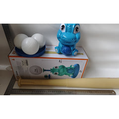 Set de Baseball 5 Piese pentru Copii, Flippy, Jucarie Dinosaur Press, 14x23 cm, Verde/Albastru