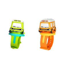 Set jucarie pentru copii, Flippy, masina-ceas verde si portocalie