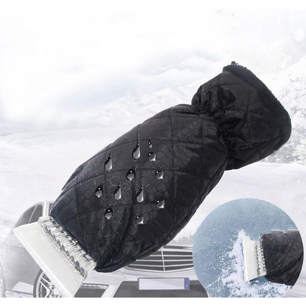 Set Manusa si Racleta pentru Zapada, Flippy, Impermeabila, Izolatie de Bumbac, 31 x 15 cm, Negru