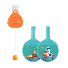 Set Palete pentru Tenis de Masa, Flippy, pentru Copii, Accesoriu de Agatat Inclus, 2 Mingi, Design Animat, Albastru