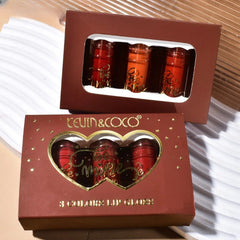 Set Rujuri de Buze Lucioase, KEVIN &amp; COCO, Be Mine 3 Culori, Lip-Gloss, 11 x 7.3 x 2.7cm, Roz-Rosu, Varianta B